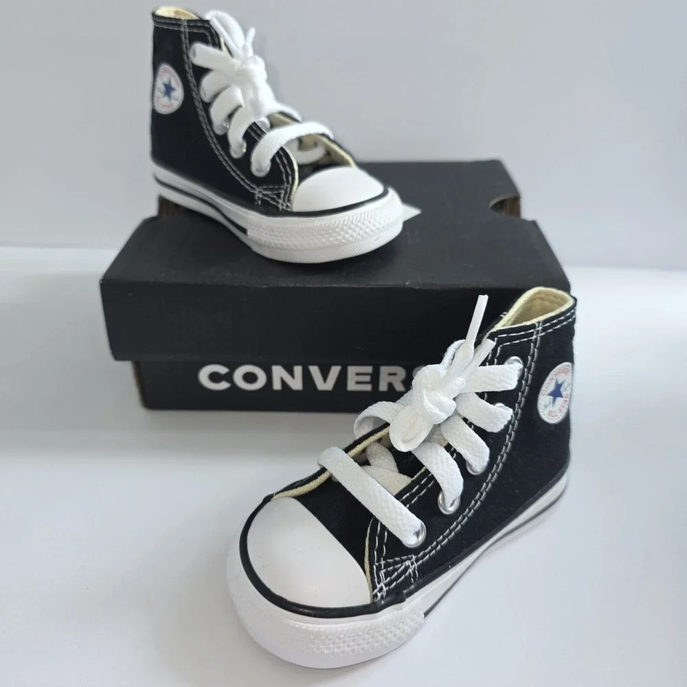 Converse Toddler Size 4 Black Canvas All Star Sneakers Shoes